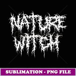 nature witch in metal band logo style - premium sublimation digital download