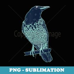 colorful raven bird illustration graphic art outfit crow - premium png sublimation file