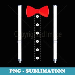 suspenders bow tie costume for boys ring bearer - vintage sublimation png download