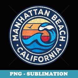 manhattan beach california ca vintage nautical waves design - aesthetic sublimation digital file