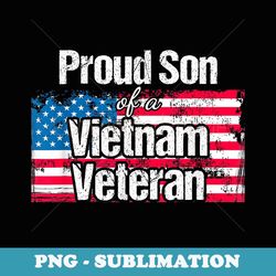 proud vietnam veteran son - vintage american flag