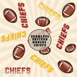 Kansas Chiefs Seamless Pattern, Kansas Chiefs, Chiefs Png, Chiefs Pattern, Chiefs Template