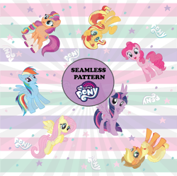 Little Pony Seamless Pattern, Twilight Sparkle Seamless Pattern, My Little Pony Png, Little Pony Friendship is magic
