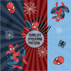 Spiderman Seamless Pattern, Spiderman Png, Spiderman Digital Paper, Spiderman Marvel, Spiderman Burst Template