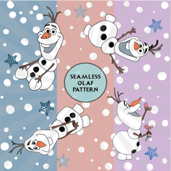 Olaf Seamless Pattern, Olaf Png, Olaf Digital Paper, Frozen Seamless Pattern, Frozen Digital Paper, Frozen Olaf Seamless