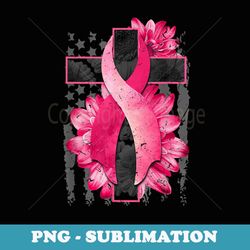 ph america flag christian cross ribbon breast cancer - sublimation png file