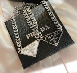 prada necklace triangle - Elevate Your Style with Luxury Accessories - Prada Necklace