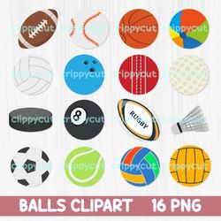 balls clipart bundle, sport balls png files, printing, transfers, shirts, sublimation png, mugs, stickers, hoodies