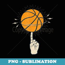 cool spinning basketball on your finger sport graphic design - exclusive sublimation digital file