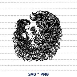 Beauty And The Beast Svg, Enchanted Rose Svg, Mandala Svg, Intricate Weeding Svg, Enchanted Rose Svg, Gift For Her Svg,
