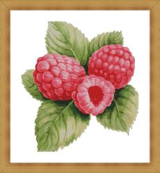 Cross Stitch Pattern ,Watercolor Raspberry,Pdf,Instant Download ,Fruits X Stitch Chart,Pink Colors