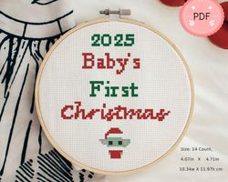 Yoda Cross Stitch Pattern,Christmas Tree Ornament ,Custom Order,Beginner Friendly,Baby's First Christmas,Modern