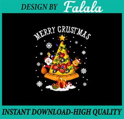 PNG ONLY Merry Crustmas Pizza Christmas Tree Xmas Png, Cute Ugly Jumper Pizza Santa Tree Light Png, Christmas Png, Digit