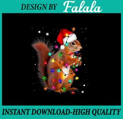 PNG ONLY Squirrel Christmas Hat Santa Light Png, Squirrels Lover Xmas Png, Christmas Png, Digital Download