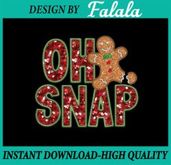 PNG ONLY Red Cheerful Sparkly Oh Snap Gingerbread Png, Christmas Cute Xmas Glitter Png, Christmas Png, Digital Download
