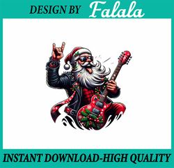 PNG ONLY Santa Cla-us Guitar Player Rock & Roll Christmas Png, Rock Music Christmas Png, Christmas Png, Digital Download