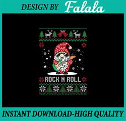 PNG ONLY Guitarist Santa Gnome Guitar Rock And Roll Xmas Ugly Christmas Png, Gnome Santa Christmas Png, Christmas Png, D