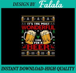PNG ONLY Xmas Wonderful Time For A Beer Ugly Christmas Png, Christmas Beer Png, Christmas Png, Digital Download