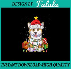 PNG ONLY Corgi Santa Christmas Tree Lights Xmas Png, Corgmas Dog Xmas Png, Christmas Png, Digital Download