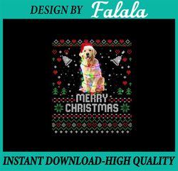 PNG ONLY Merry Christmas Lighting Ugly Golden Retriever Christmas Png, Golden Dog Xmas Png, Christmas Png, Digital Downl