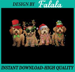 PNG ONLY Cute Goldendoodle Dogs Christmas Lights Png, Golden Doodle Dog Xmas Png, Christmas Png, Digital Download