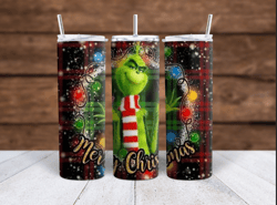 How the Grinch Stole Christmas Merry Christmas  20oz and 30oz Sublimation tumbler wraps PNG