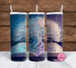 Beautiful crystal tree of Life 20oz straight and tapered sublimation tumbler wraps PNG 300dpi