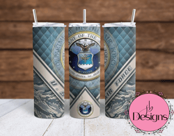 United States Air Force Sublimation tumbler wraps - 20oz Straight and 20oz Tapered wraps included PNG