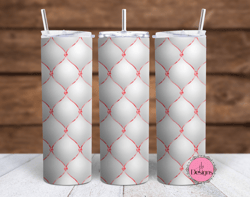 Peppermint - White with Red tufted  Sublimation tumbler wraps - 20oz Straight and 20oz Tapered wraps included PNG