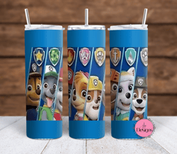 Paw Patrol Sublimation tumbler wraps - 20oz Straight and 20oz Tapered wraps included PNG