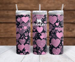 Stanley Pink Hearts  Sublimation tumbler wrap 300DPI 20oz -30oz straight Wrap  included