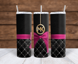 Michael Kors Black with Pink Ribbon Sublimation tumbler wrap 300DPI 20oz -30oz straight Wrap  included