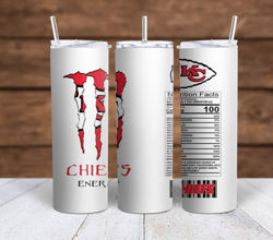 Monster Energy Drink Kansas City Chiefs Sublimation tumbler wrap 300DPI 20oz -30oz straight Wrap  included