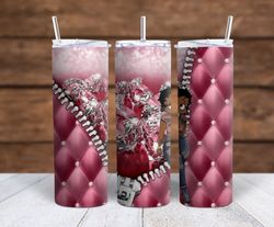 Pink Tufted Betty Boop Zipper Sublimation tumbler wrap 300DPI 20oz -30oz straight Wrap  included