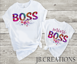 Rainbow BOSS and MINI BOSS Sublimation T shirt Design PNG