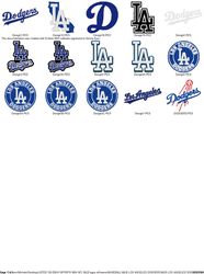 Collection MLB LOS ANGELES DODGERS LOGO'S Embroidery Machine Designs