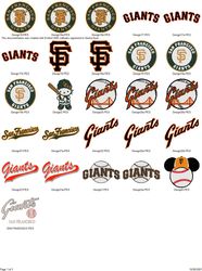 Collection MLB SAN FRANCISCO GIANTS LOGO'S Embroidery Machine Designs