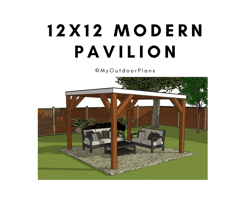 12x12 Modern Pavilion Plans