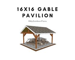 16x16 Gable Pavilion Plans