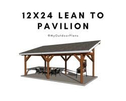 12x24 Lean to Pavilion Plans