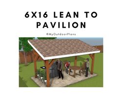 6x16 Lean to Pavilion Plans - DIY Gazebo