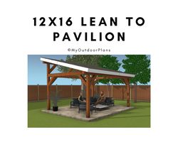 12x16 Lean to Pavilion Plans - 4 Post Gazebo