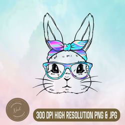 Cute Bunny Face Leopard Print Glasses EASTER Boy Easter Day Png, Happy Easter Day Sublimation Design