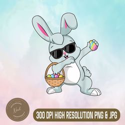Dabbing Rabbit Easter Day Eggs Bunny Dabbing Easter Day Png, Happy Easter Day Sublimation Design