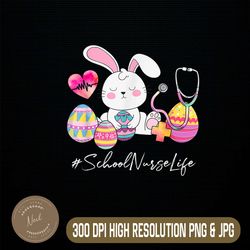 Stethoscope Cute Bunny School Nurse Life Easter Christians Easter Day Png, Happy Easter Day Sublimation Design