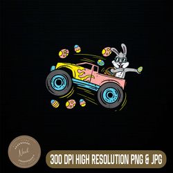 Dabbing Easter Bunny On Monster Truck Dab Dance Easter Day Png, Happy Easter Day Sublimation Design