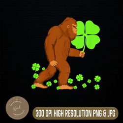 St Patricks Day Bigfoot Sasquatch png, Shamrock Toddler Png, Digital File, PNG High Quality, Sublimation