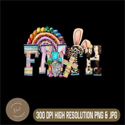 Faith Cross Jesus Png, Cute Bunny Christian png, Cross Easter Day Png, PNG High Quality, PNG, Digital Download