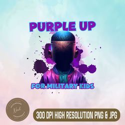 Month of the Military Png, Purple Up For Military Kids Png, PNG High Quality, PNG, Digital Download