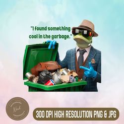 Trash Frog Boy Png, I Found Something Cool in The Garbage Png,PNG High Quality, PNG, Digital Download